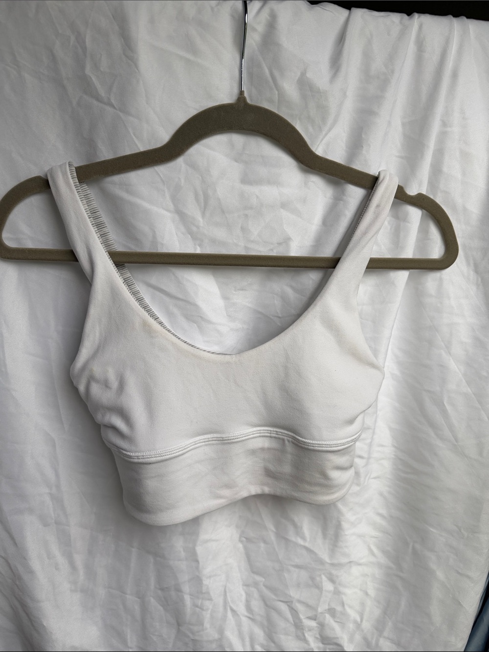 lululemon align reversible white/ Gray stripped Scoop Sports Bra
